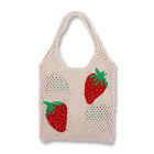 Korean Knitted Shoulder Bags Women Summer Strawberry Hollow Crochet Beach Totes
