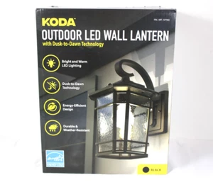 Koda Outdoor Wall Lantern Lamp Light Dusk To Dawn Technology Black NEW OPEN BOX - Picture 1 of 6