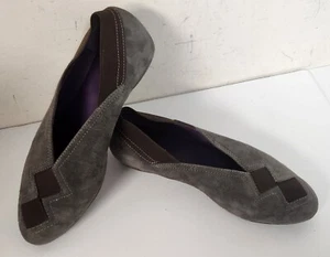 VANELi Women's Gray Suede Leather Elastic Flats,Size 8.5M - Picture 1 of 8