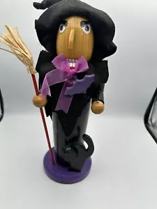 Target 2005 14” Halloween Scary Wicked Witch With Black Cat Nutcracker Decor - Picture 1 of 5