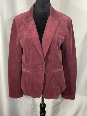 Blazer Calvin Klein Mujer Vino Borgoña Pana Forrado Chaqueta Blazer Oficina L Foto 1 de 4