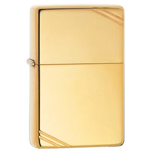 ZIPPO HIGH POLISHED VINTAGE BRASS LIGHTER PLAIN WINDPROOF ROUNDED COMPACT DESIGN - Picture 1 of 1
