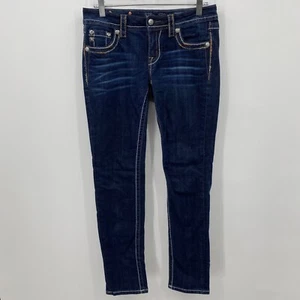 Pantalones de mezclilla para mujer Miss Me JE8253ESR tiro medio fáciles ajustados azul envejecido talla 27 - Imagen 1 de 12