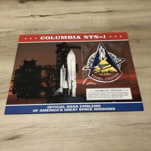 Vintage Official NASA Emblem Patch COLUMBIA STS-1 With Mission Data Card - Picture 1 of 3