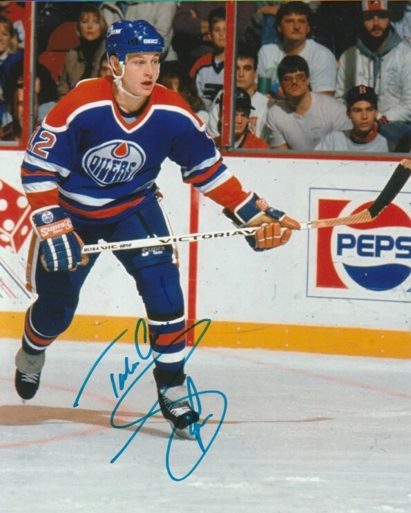 ¡FOTO 8x10 vintage firmada por Adam Graves Edmonton Oilers! Autógrafo Foto 1 de 1
