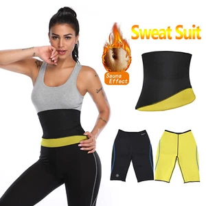 Women Thermo Sweat Sauna Pants Neoprene Slimming Body Shaper Sports Short Girdle - Picture 1 of 19