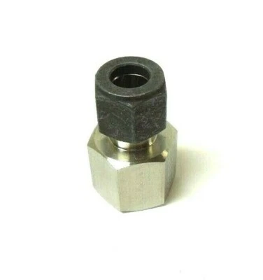 Parker Female Connector 3/8" Tube OD x 3/8" Female NPT 316 Stainless 6-6 GBZ-SS - Image 1 of 3