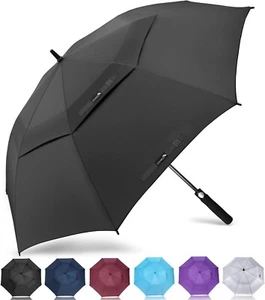 New 68-Inch Automatic Golf Umbrella Oversize Double Canopy Waterproof Windproof - Picture 1 of 7
