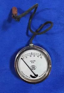 Antiq, Pocket D.C. Voltmeter by "Tiffany (YES) Mfg. Co"., 2"steel case & pouch - Picture 1 of 7