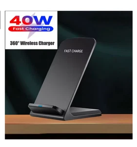 Support de chargeur sans fil rapide 40W, ultra rapide UNIVERSELLE NOIR - Zdjęcie 1 z 5