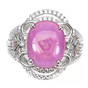 925 Sterling Silver Ring Oval Ruby 12x10mm Simulated Cz Gemstone Jewelry Size 7 - Picture 1 of 10