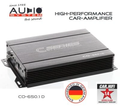Audio System CO-650.1 D 1-Kanal Mono Verstärker mit RTC Basspegel Fernbedienung - Bild 1 von 4