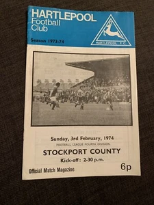 1974 Hartlepool United V Stockport County Programme - Picture 1 of 3