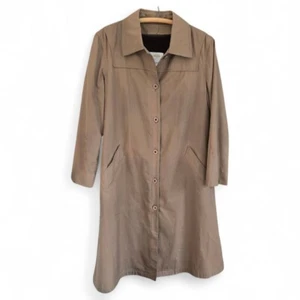 London Fog Womens Beige Trench Coat Zip Out Lining Weatherproof Button Closure - Picture 1 of 11