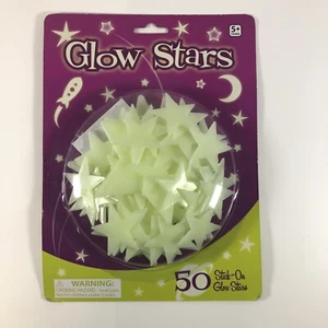 Glow Stars 50 Pack Stick On And Glow New Sealed Wall Ceiling Decal Sticker - Picture 1 of 5