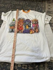 Vintage Dogs Mens T-Shirt Size Large Classic Mardi Gras Parade Party Tee - Picture 1 of 3