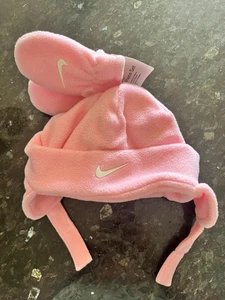 Nike Kleinkind Fleece Rosa Beanie und Fäustlinge Neu mit Etikett - Bild 1 von 5