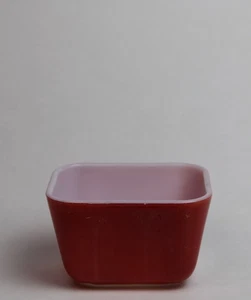 VTG PYREX Red Fridgie 0501 19 USA Heavy Milk Glass Container NO Lid Scratches - Picture 1 of 7