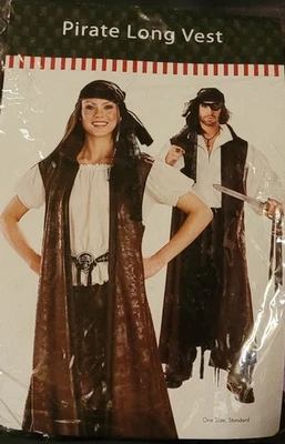 Pirate Long Vest - Brown - one size, standard - Rubie's Costume Co - Image 1 of 4