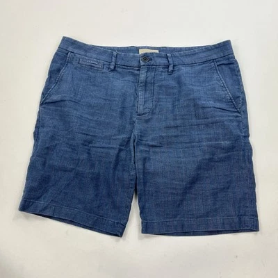 Pantalones Cortos Chinos Burberry Brit Azul Algodón Lino Talla 35 Actual 37 Hecho en Portugal Foto 1 de 4