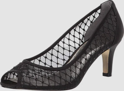 $100 Amalfi Women's Black Jamie Mesh Mid-Heel Pumps Shoes Size US 8.5 M - Image 1 of 4