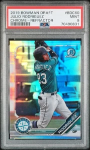 JULIO RODRIGUEZ - 2019 BOWMAN DRAFT CHROME REFRACTOR - BDC-60 - PSA 9 #70490831 - Bild 1 von 2