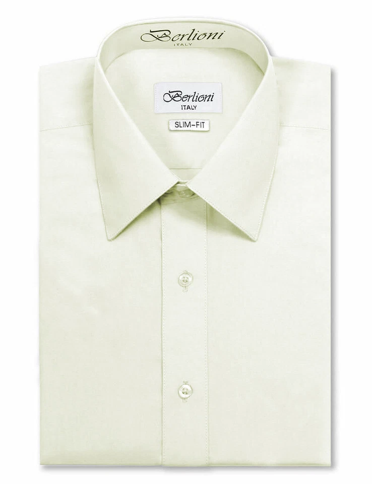 Berlioni Italy Men's Slim-Fit Premium French Convertible Cuff Solid Dress Shirt - Image 1 of 1