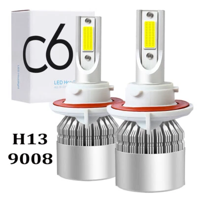 Kit de bombillas de faros LED H13 9008 10000W 1000000LM haz alto/bajo blanco súper brillante Foto 1 de 4