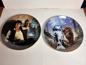 Hamilton Collection Star Wars Plate 1987 ‘R2-D2 and Wicket the Ewok and Han Solo - Picture 1 of 5