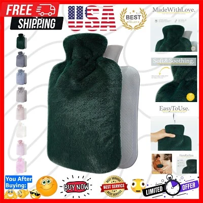 Botella de agua caliente clásica de 0,8 L con cubierta esponjosa - Ideal para aliviar el dolor de cuello Foto 1 de 4