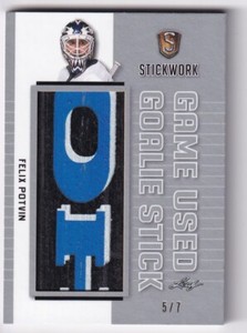 2017-18 Leaf Stickwork Game Used Goalie Sticks Silver #GGS05 Felix Potvin 5/7