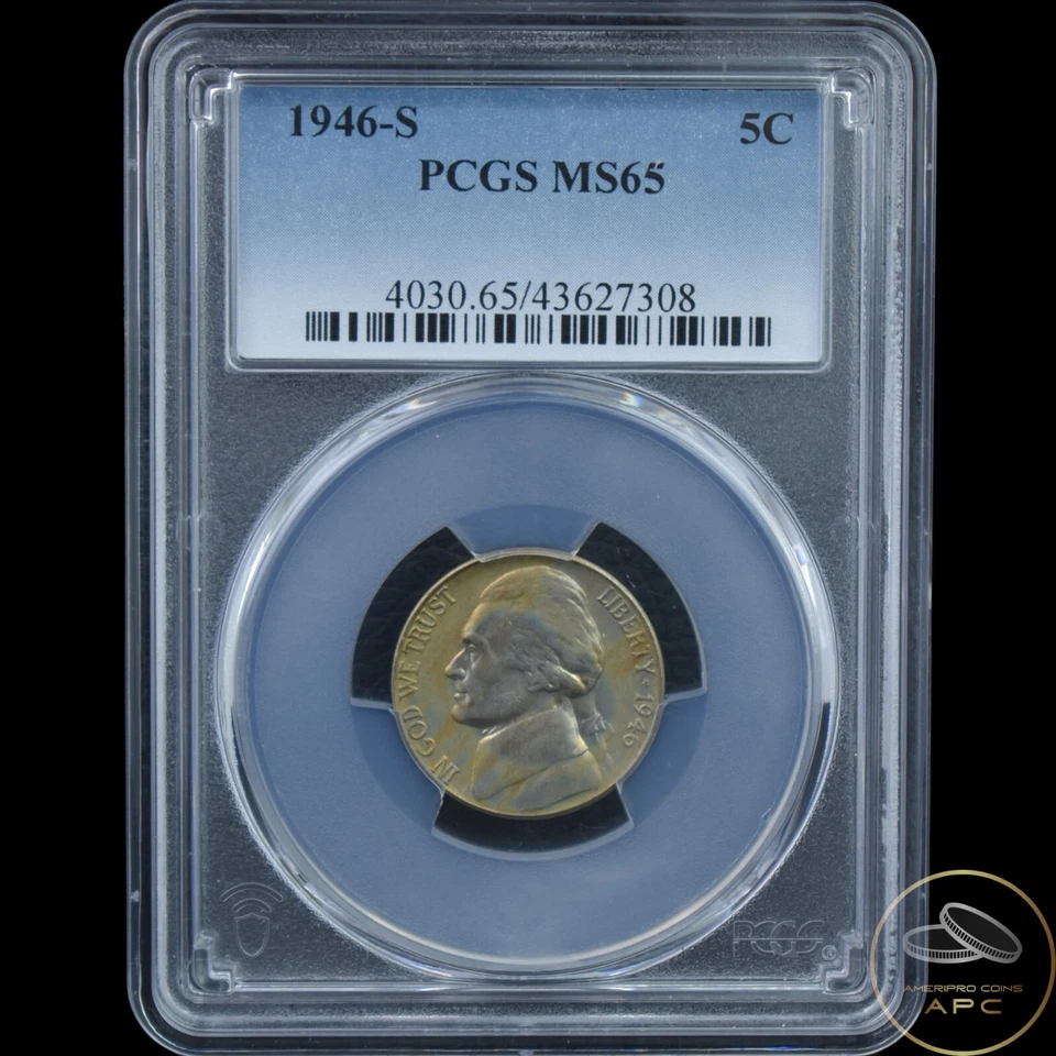 1946 S Jefferson Nickel PCGS MS65 5C - Image 1 of 2