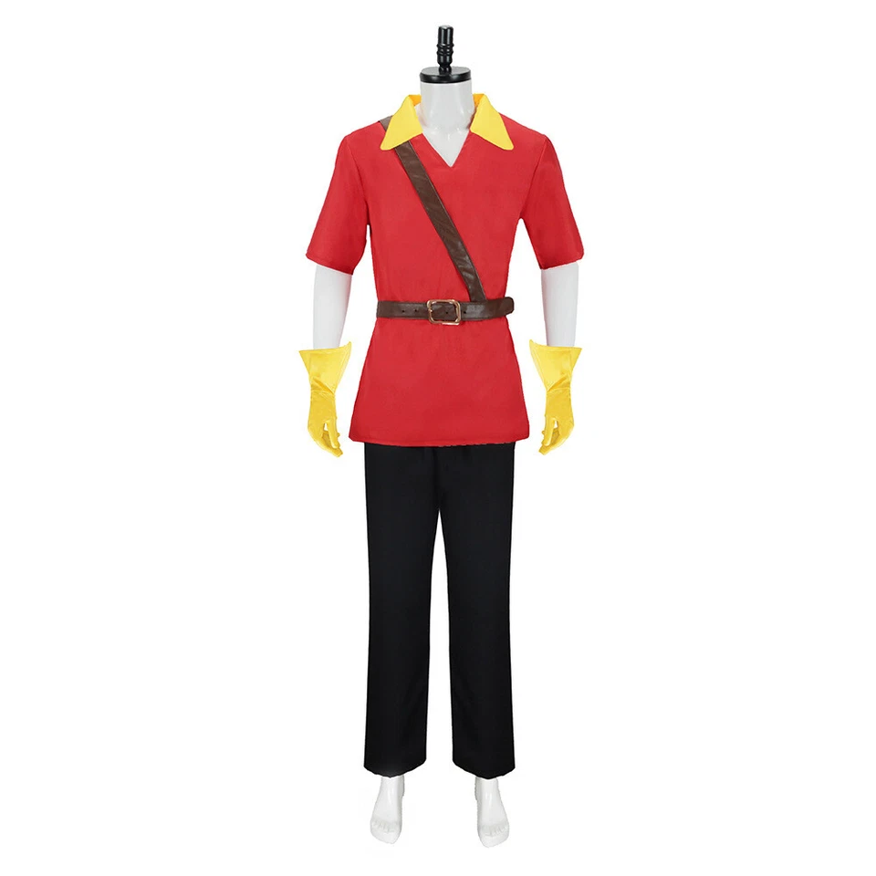 La Bella y la Bestia Gastón Disfraz Cosplay Gastón Adulto Uniforme Conjunto  Foto 1 de 4