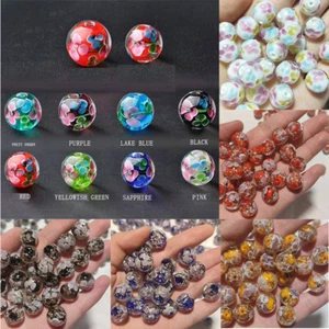 Round Beads Diy Glass Flower 5pc 12mm Women's Jewelry Transparent Beads Beads - Picture 1 of 37