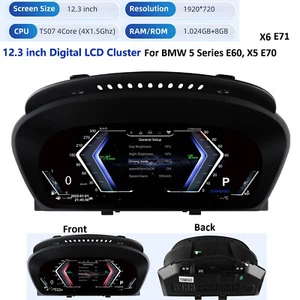 Cuadro de instrumentos LCD de 12,3" velocímetro tablero de instrumentos para BMW Serie 5 E60 E70 08-13 - Imagen 1 de 14