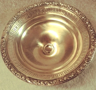 Compota antiga Wallace Sterling reticulada/perfurada Repousse 4797 6" sem mono - Imagem 1 de 4