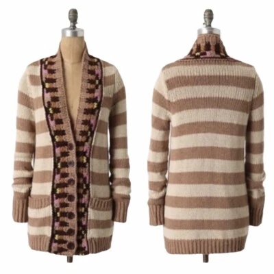 Anthropologie Sparrow Womens Cardigan Sweater Size M Button Down Boho Lambswool - Image 1 of 4