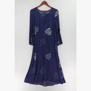ONESEASON AUSTRALIA Georgette Midi Dress Womens Medium Blue Resort-Wear - Picture 1 of 18