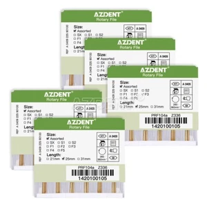 5X AZDENT Dental Engine Use Rotary Heat Activated Canal Root Endodontic Files - Picture 1 of 14