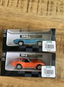 NEWRAY City Cruiser Collection 2 Chevrolet CORVETTES 1/43 Die Cast Car NEAR MINT - Picture 1 of 14