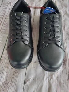 BATA FIRE BLACK Size 13 Black Lace Up Non Safety Slip & Heat Resistant - NEW - Picture 1 of 7