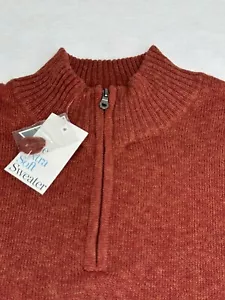 Neu mit Etikett Croft & Barrow langärmliger Herrenpullover groß 2XB terracota 1/4-Reißverschluss Stehkragen - Bild 1 von 8