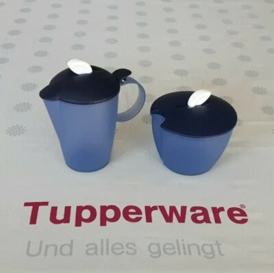 Tupperware * Moments Milch- / Sahnekännchen + Zuckerdose * indigo + blau - Bild 1 von 2