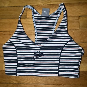 Nike cotton Striped Sports Bra sz M - Picture 1 of 5