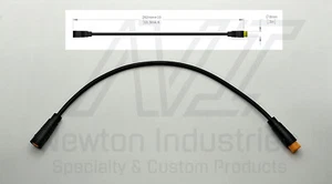 eBike Julet 3-PIN Yellow 25cm MALE to FEMALE Extension Cable Headlight Watrproof - Picture 1 of 2