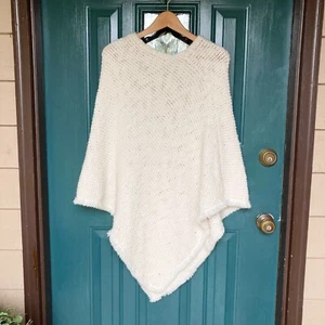 Cocogio Poncho Women One Size Alpaca Wool Cream Beige Knit Sweater Italian Shawl - Picture 1 of 14