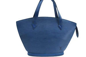 Authentic Louis Vuitton Epi Saint Jacques Hand Bag Blue M52275 LV 3318M - Picture 1 of 10