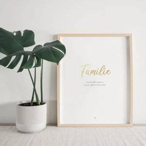 Metallicposter "Familie" | Goldposter | Familienposter | Personalisiertes Poster - Bild 1 von 1