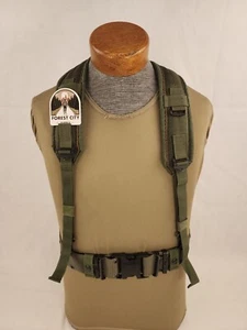 Good - Medium Alice Belt w/ Suspenders OD Green Military Pistol Belt - Picture 1 of 8