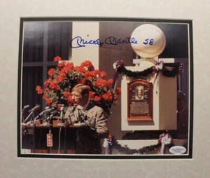 Mickey Mantle 1974 Hall of Fame Induction Autographed 8x10 Signed L/E Photo JSA  - Picture 1 of 4